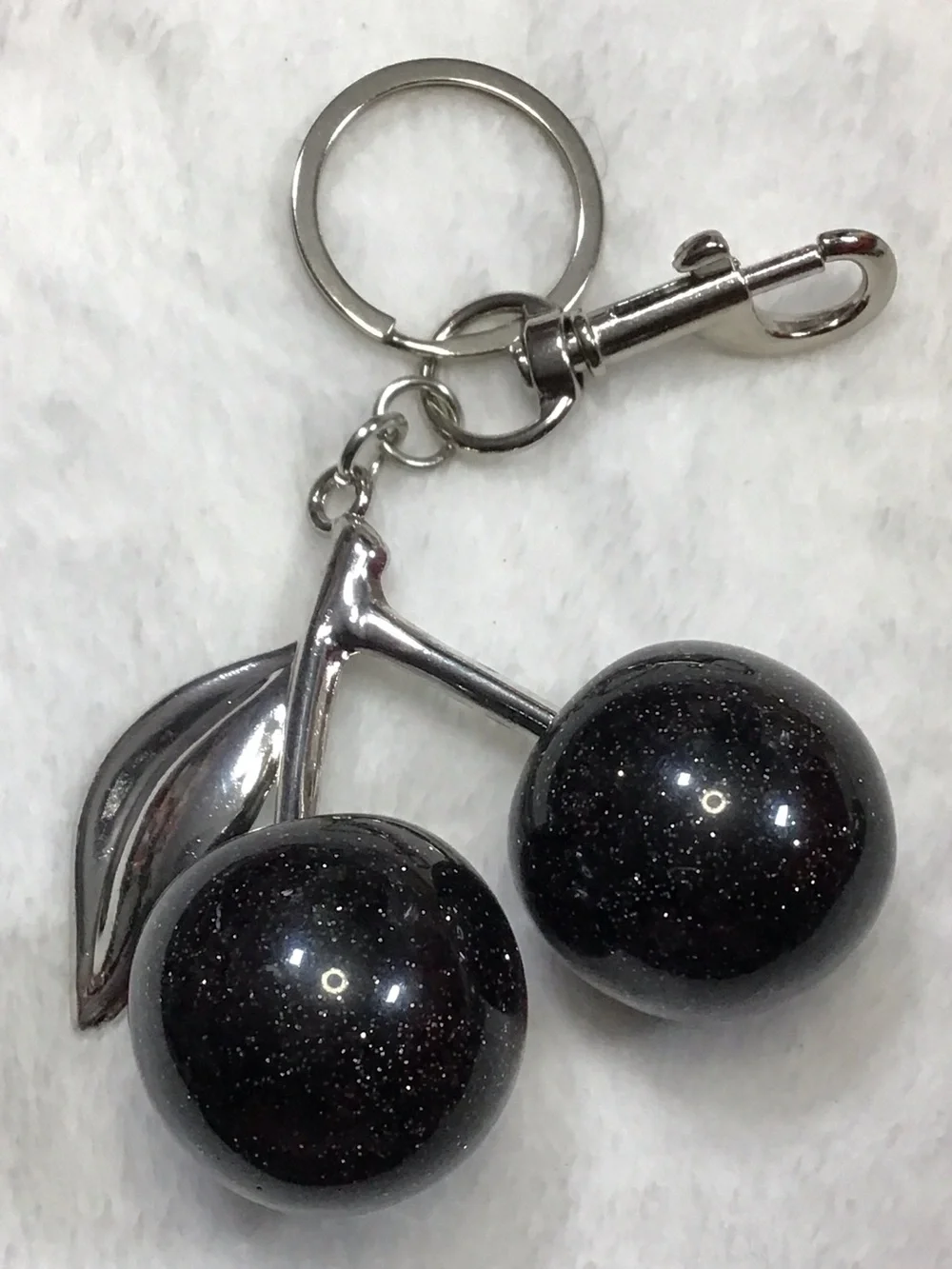 Black Cherry bag charm - large